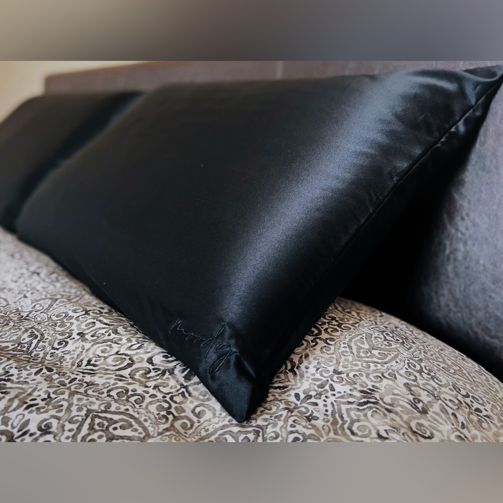 2 PACK Black Moody Luxury 22 momme Silk Pillowcase